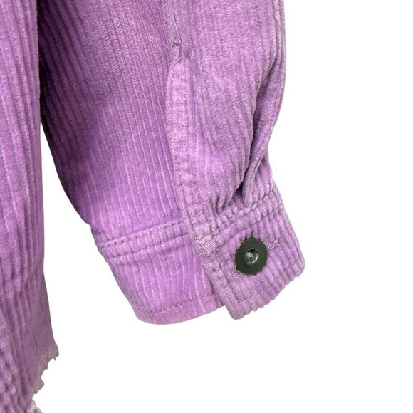 ZARA Corduroy Shirt Jacket Medium Purple Lavender Cotton Womens Long Sleeve Top - Picture 10 of 12